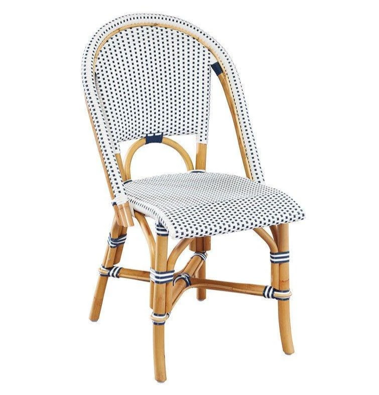 Blue & White Woven Resin Finish Dining Chair 1 Blue & White Woven Resin Finish Dining Chair