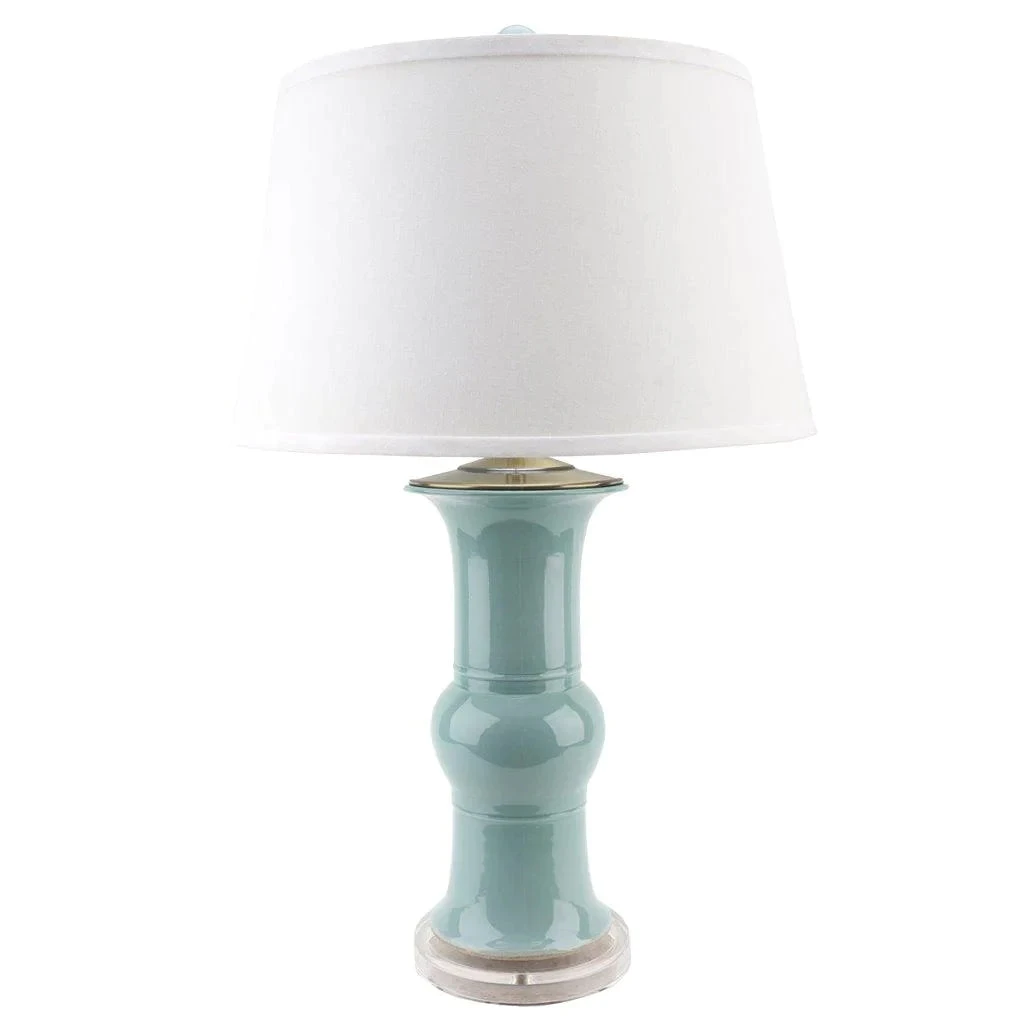 Blue Celadon Elegant Porcelain Vase Table Lamp 1 Blue Celadon Elegant Porcelain Vase Table Lamp