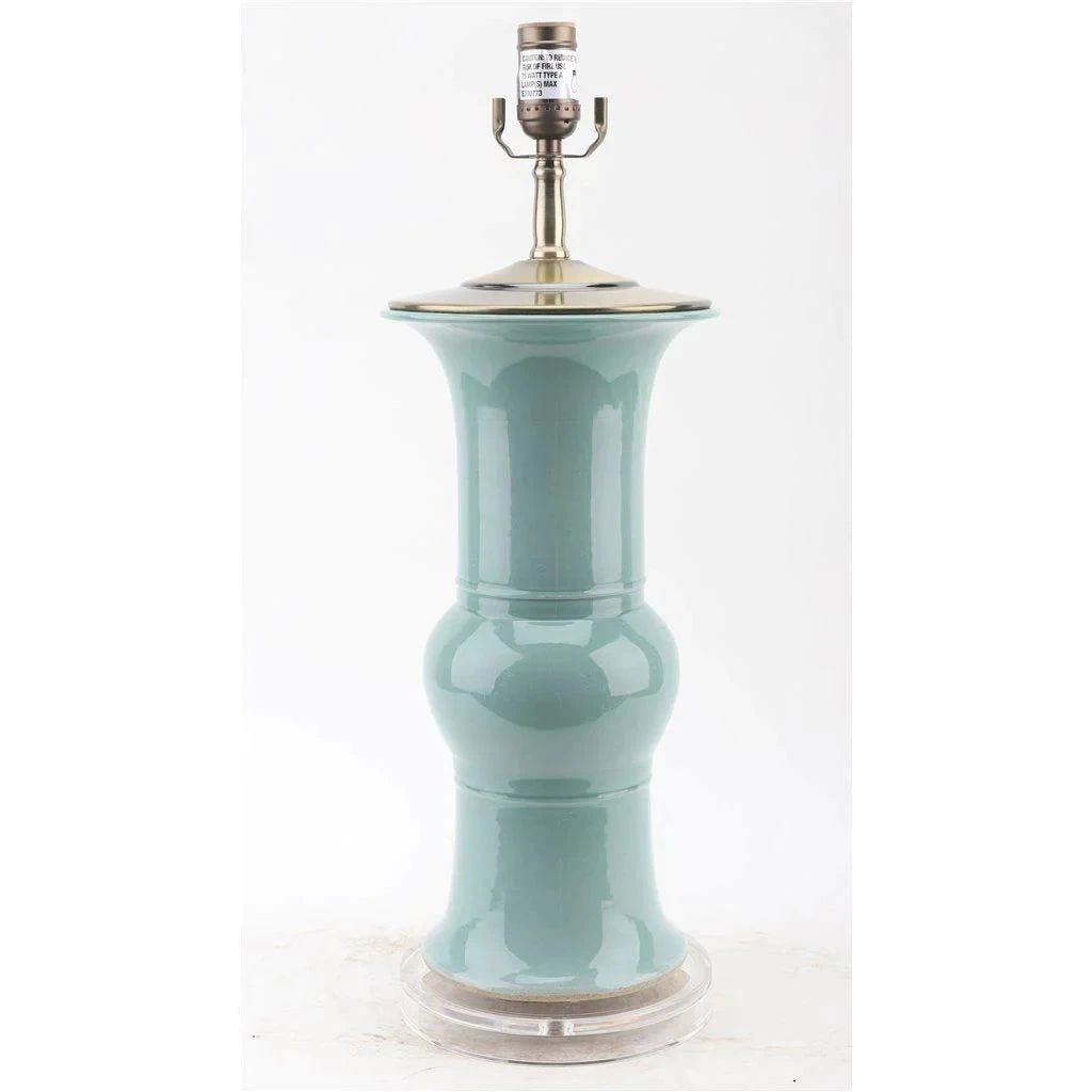 Blue Celadon Elegant Porcelain Vase Table Lamp 3 Blue Celadon Elegant Porcelain Vase Table Lamp - Image 3