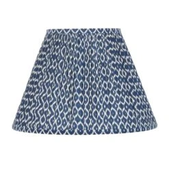 Bluebird Navy Blue & White Ikat Fabric Lampshade