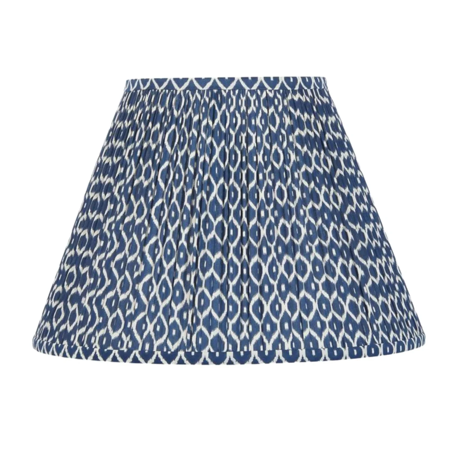 Bluebird Navy Blue & White Ikat Fabric Lampshade 1 Bluebird Navy Blue & White Ikat Fabric Lampshade