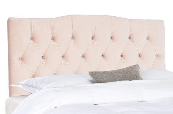 Safavieh Blush Pink Full Size Linen Tufted Headboard 1 Safavieh Blush Pink Full Size Linen Tufted Headboard