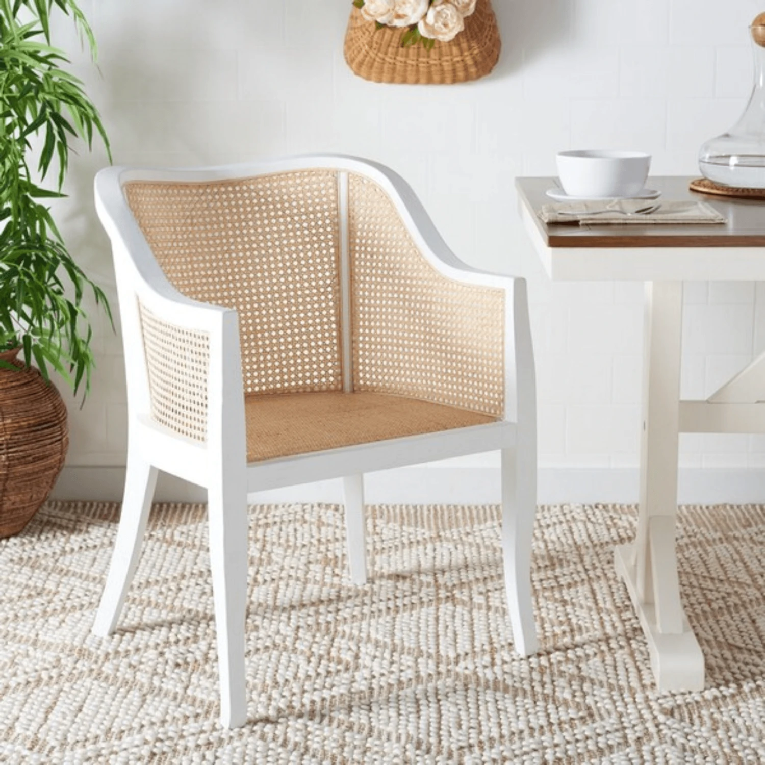 Safavieh Bradley Contemporary Natural Elm Cane Dining Chair 2 Safavieh Bradley Contemporary Natural Elm Cane Dining Chair - Image 2