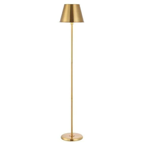 Safavieh Brass Floor Lamp With Brass Empire Shade 1 Safavieh Brass Floor Lamp With Brass Empire Shade