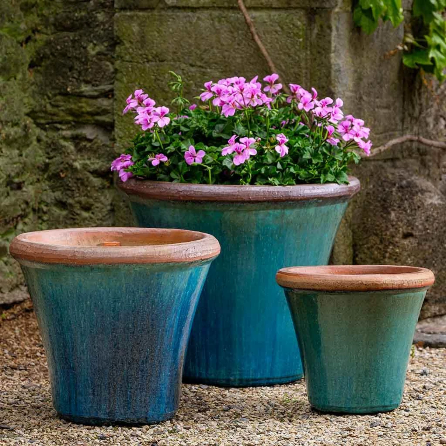 Set Of Three Mediterranean Brighton Planters 2 Set Of Three Mediterranean Brighton Planters - Image 2