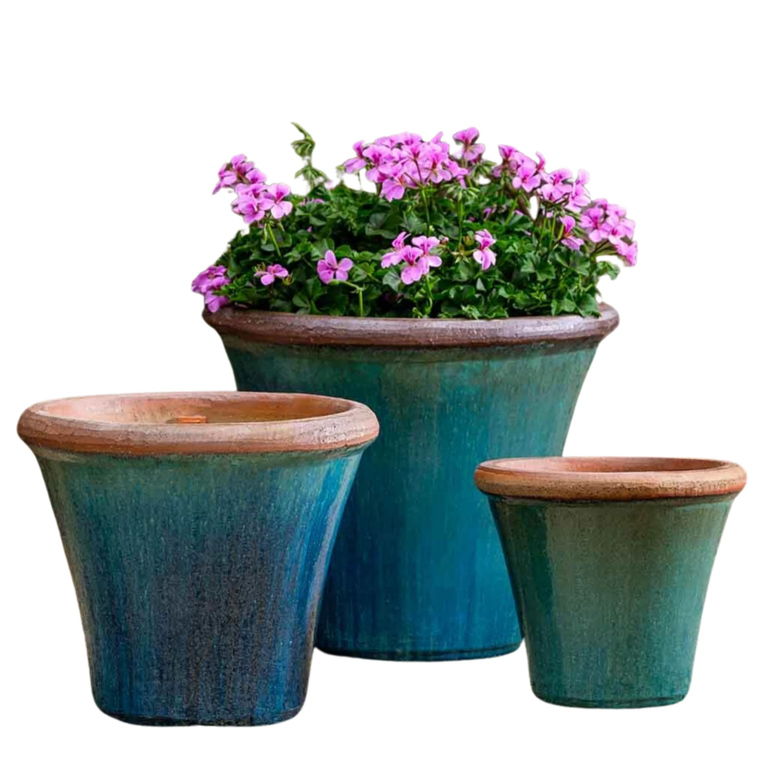 Set Of Three Mediterranean Brighton Planters 1 Set Of Three Mediterranean Brighton Planters