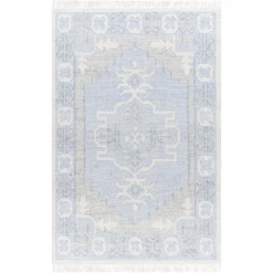 Bursa Blue & Cream Recycled PET Yarn Area Rug - Available In A Variety Of Sizes