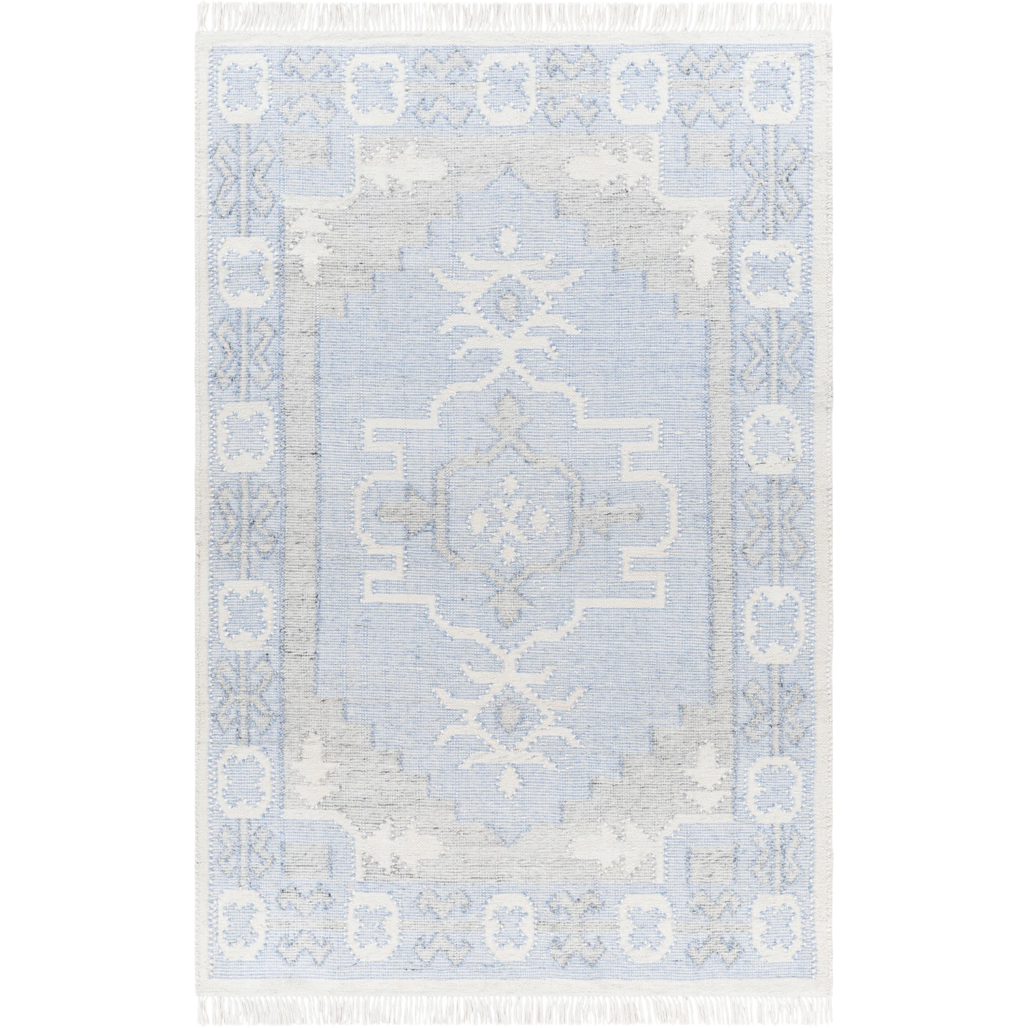 Bursa Blue & Cream Recycled PET Yarn Area Rug - Available In A Variety Of Sizes 1 Bursa Blue & Cream Recycled PET Yarn Area Rug - Available In A Variety Of Sizes