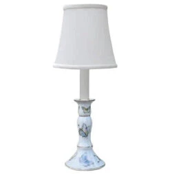 Butterfly Print Porcelain Mini Candle Stand Lamp