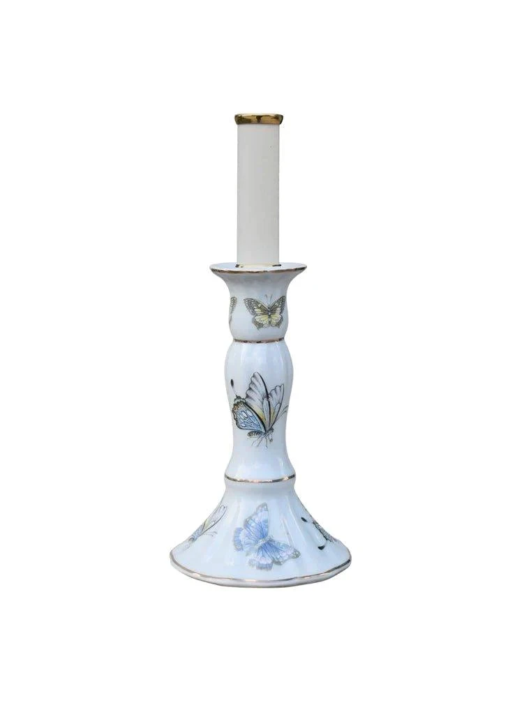 Butterfly Print Porcelain Mini Candle Stand Lamp 2 Butterfly Print Porcelain Mini Candle Stand Lamp - Image 2