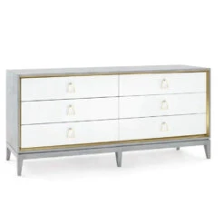 Cameron Extra Large Six Drawer Cabinet In Soft Gray