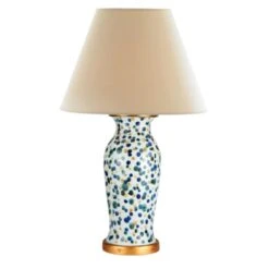 Ceramic Dots Lamp With Gold Base