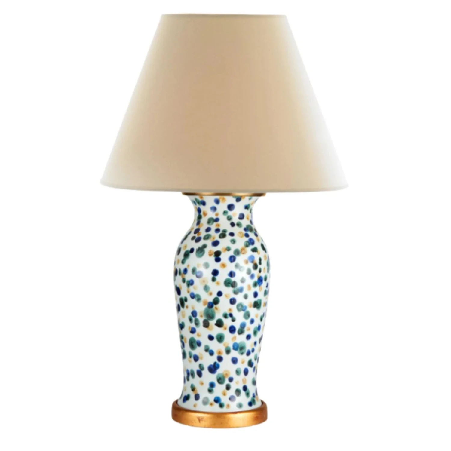 Ceramic Dots Lamp With Gold Base 1 Ceramic Dots Lamp With Gold Base