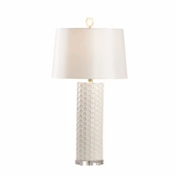 Ceramic Honeycomb Lamp In White