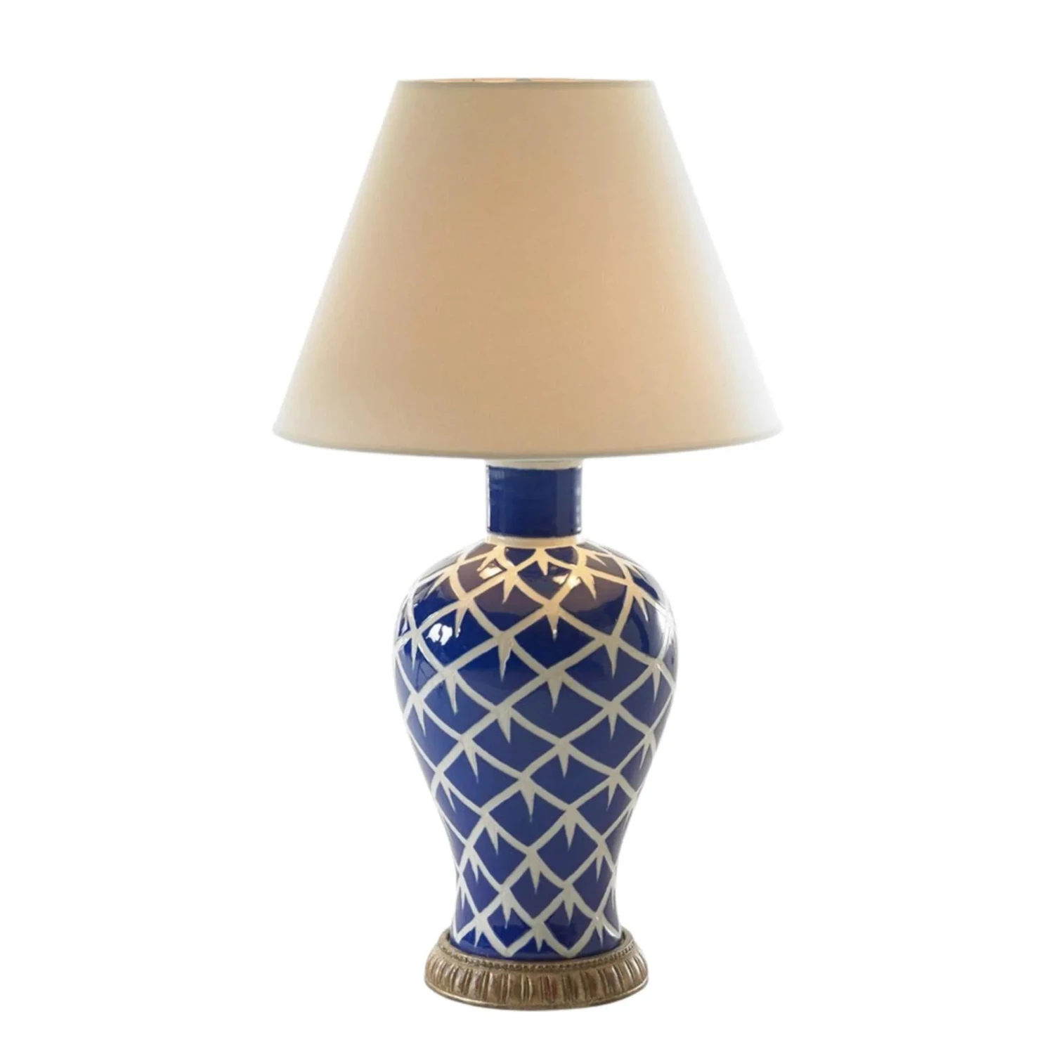 Chicken Feather Ceramic Lamp In Blue & White 1 Chicken Feather Ceramic Lamp In Blue & White