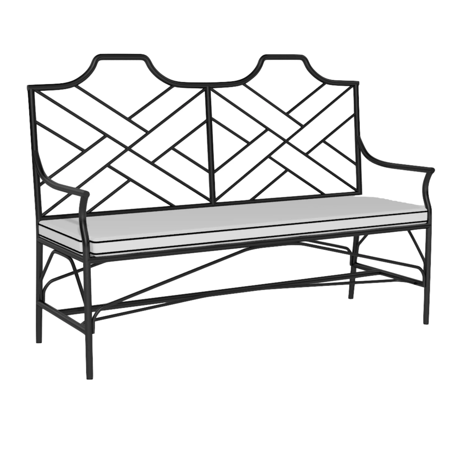 Chippendale Style Garden Settee 2 Chippendale Style Garden Settee - Image 2
