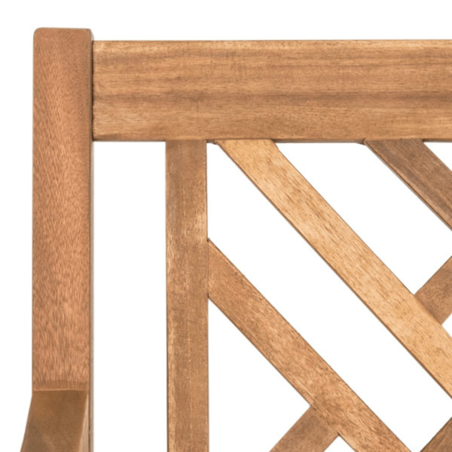 Safavieh Classic Geometric Trellis Style Bradford 3 Seat Bench In Teak Brown Finish 5 Safavieh Classic Geometric Trellis Style Bradford 3 Seat Bench In Teak Brown Finish - Image 5