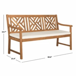 Safavieh Classic Geometric Trellis Style Bradford 3 Seat Bench In Teak Brown Finish 13 Safavieh Classic Geometric Trellis Style Bradford 3 Seat Bench In Teak Brown Finish -Famous Furniture Store classic geometric trellis style bradford 3 seat bench in teak brown finish r garden stools and benches the well appointed house 7