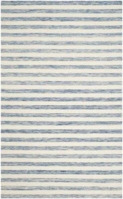 Safavieh Coastal Blue & Ivory Striped Hand Loomed Area Rug