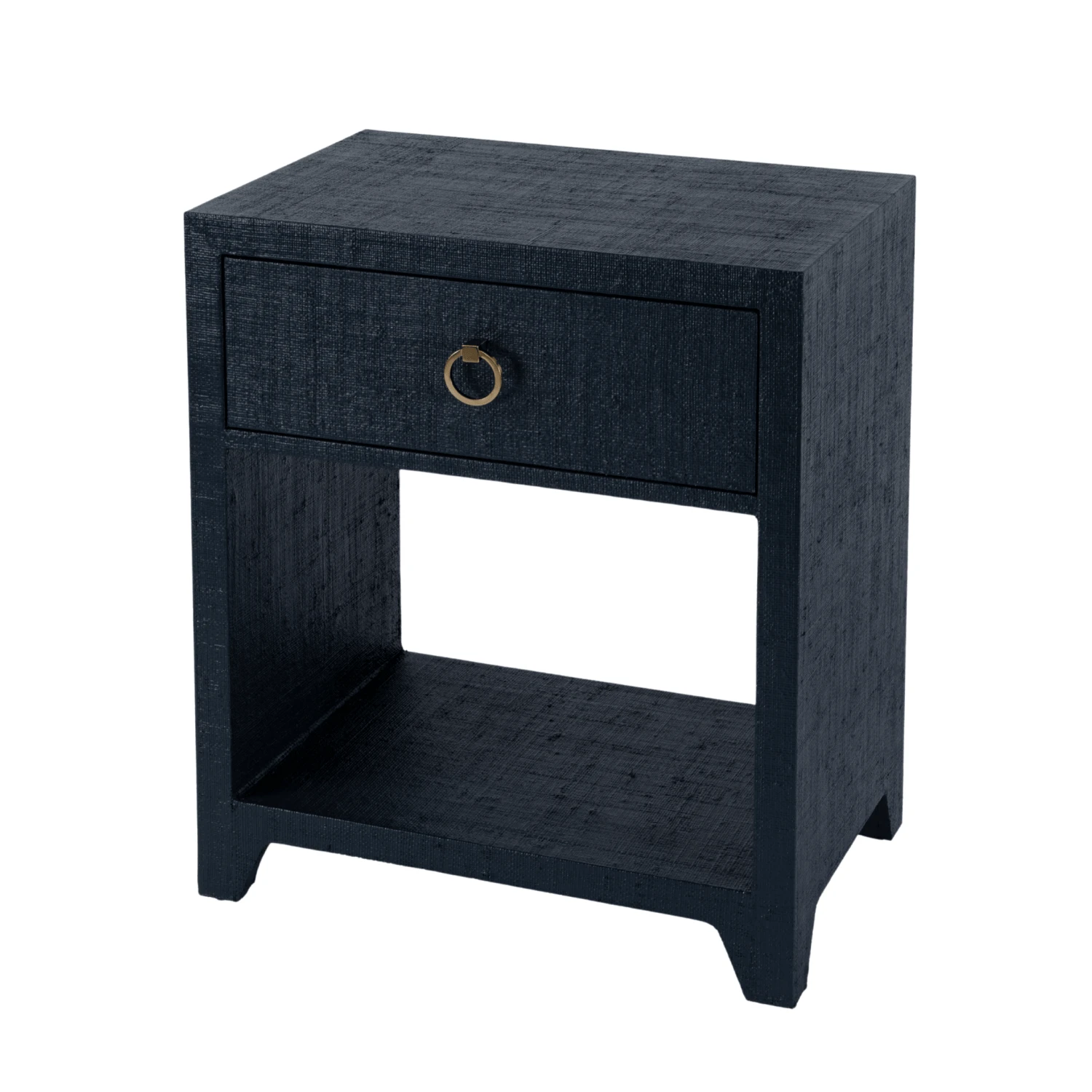 Coastal Navy Saguran Raffia Single Drawer Nightstand 3 Coastal Navy Saguran Raffia Single Drawer Nightstand - Image 3