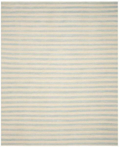 Safavieh Coastal Sky Blue & Cream White Striped Wool Area Rug 3 Safavieh Coastal Sky Blue & Cream White Striped Wool Area Rug - Image 3