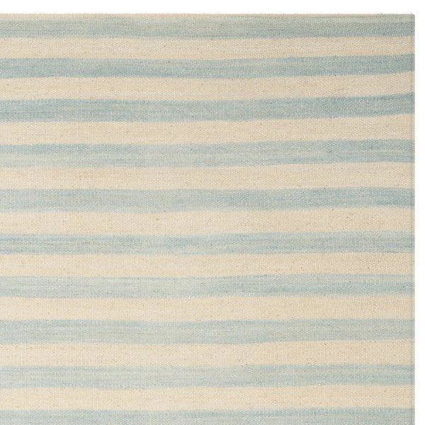 Safavieh Coastal Sky Blue & Cream White Striped Wool Area Rug 4 Safavieh Coastal Sky Blue & Cream White Striped Wool Area Rug - Image 4