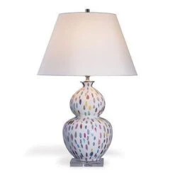 Colorful Dashes On A Double Gourd Porcelain Table Lamp
