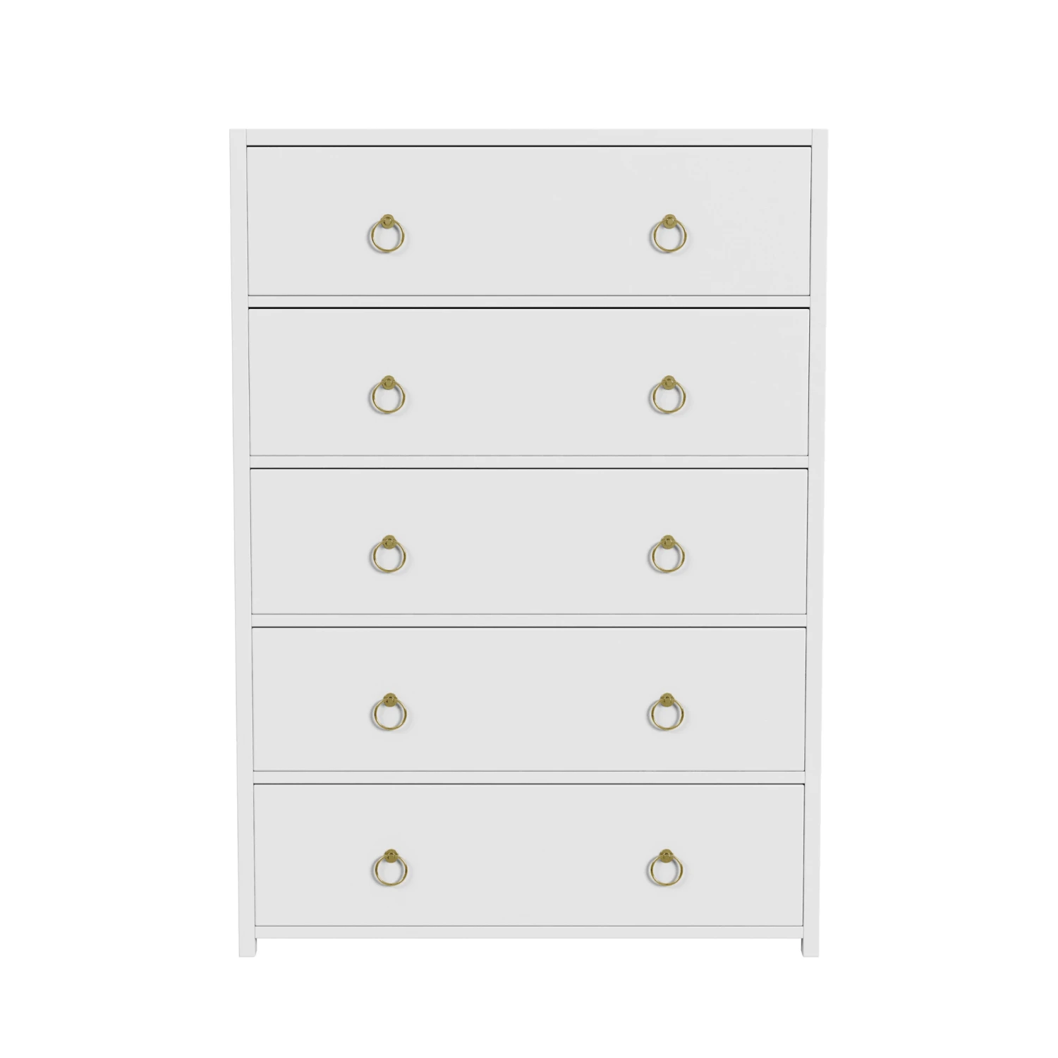 Contemporary White Five Drawer Wood Dresser 1 Contemporary White Five Drawer Wood Dresser