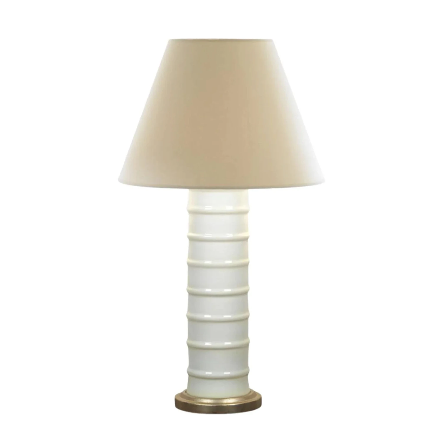 Contoured Ceramic Lamp In White 1 Contoured Ceramic Lamp In White