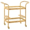Danish Modern Faux Rattan Aluminum Bar Cart