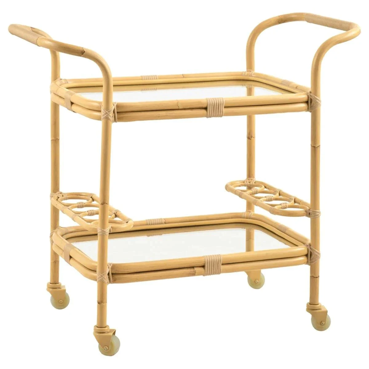 Danish Modern Faux Rattan Aluminum Bar Cart 1 Danish Modern Faux Rattan Aluminum Bar Cart