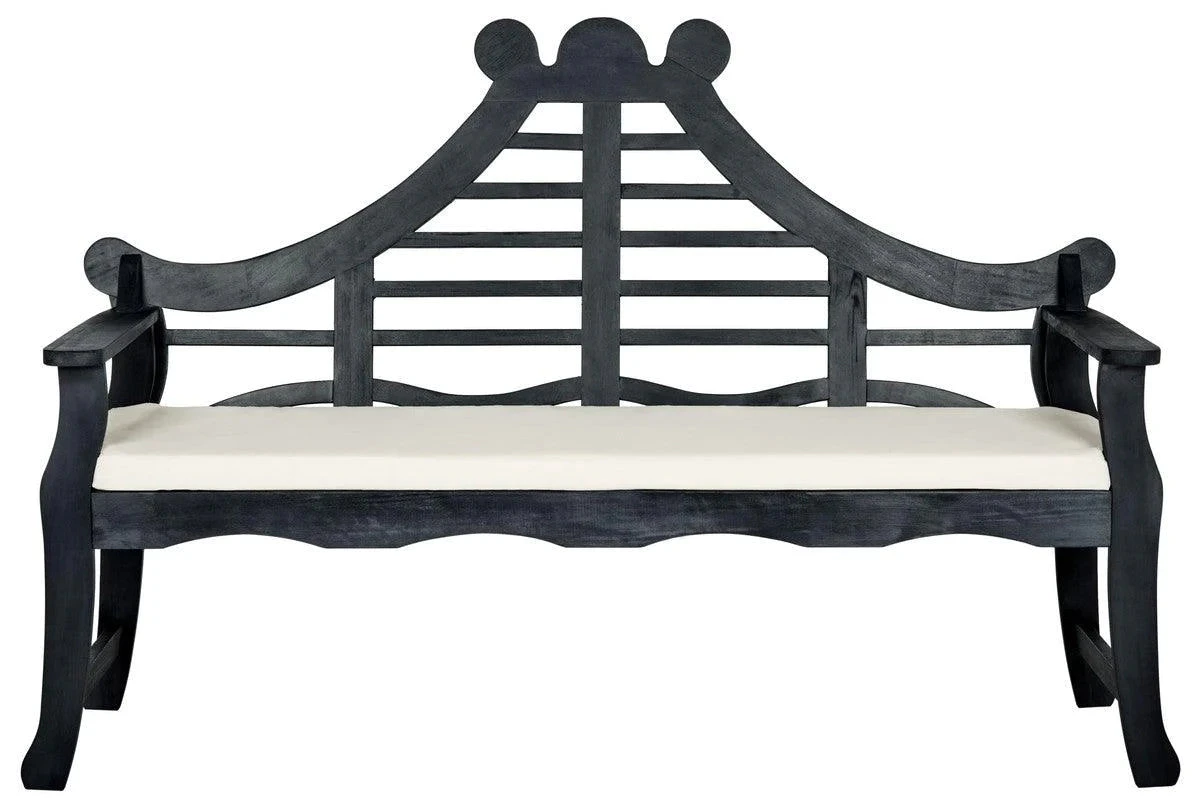 Safavieh Dark Slate Grey Classic Curved Garden Bench 1 Safavieh Dark Slate Grey Classic Curved Garden Bench
