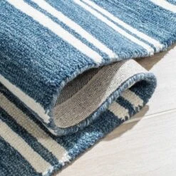 Safavieh Deep Blue & Ivory Hand Tufted Striped Area Rug -Famous Furniture Store deep blue and ivory hand tufted striped area rug rugs the well appointed house 4
