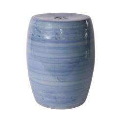 Denim Blue Porcelain Garden Stool