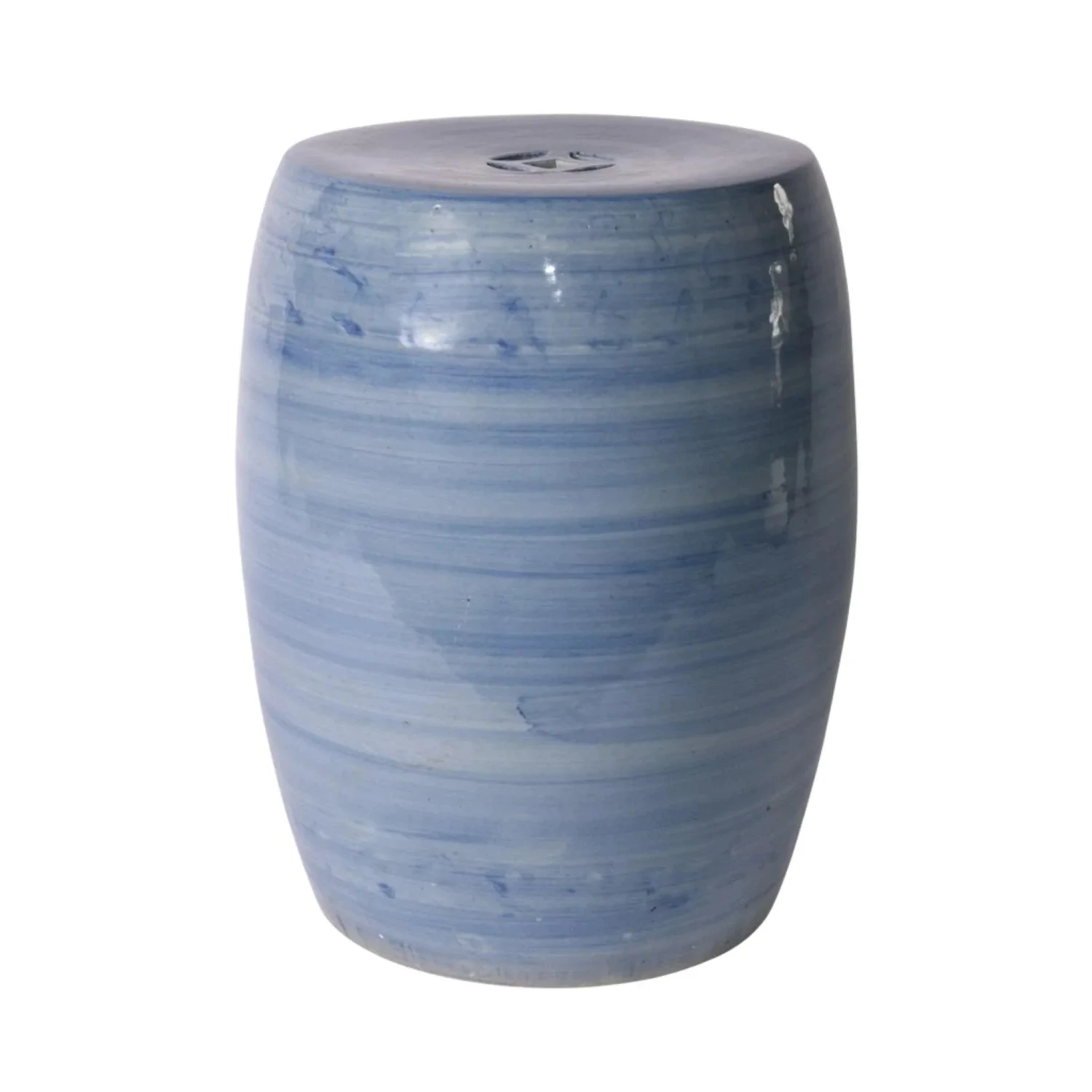 Denim Blue Porcelain Garden Stool 1 Denim Blue Porcelain Garden Stool