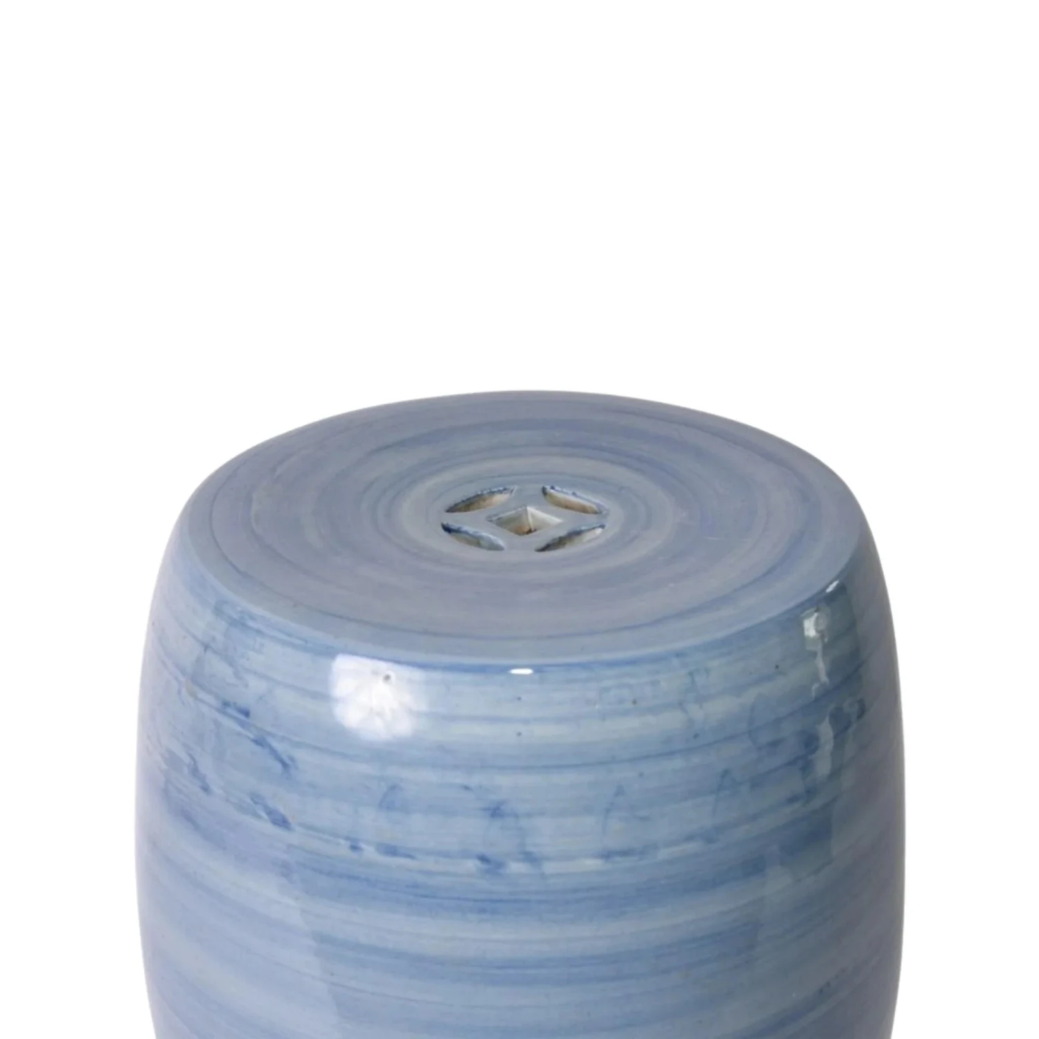 Denim Blue Porcelain Garden Stool 2 Denim Blue Porcelain Garden Stool - Image 2