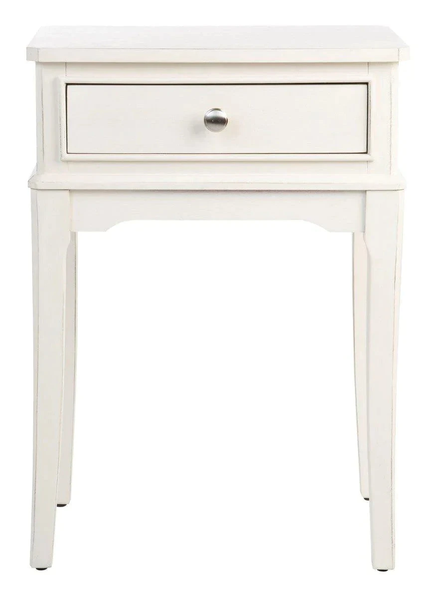 Safavieh Distressed White One Drawer Side Table 3 Safavieh Distressed White One Drawer Side Table - Image 3