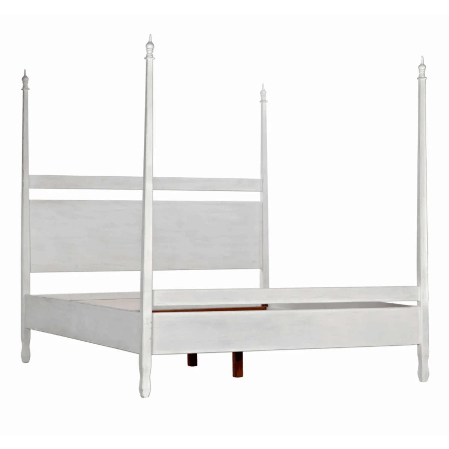Eastern King Size Four Poster Panel Style Bed With White Wash Finish 1 Eastern King Size Four Poster Panel Style Bed With White Wash Finish