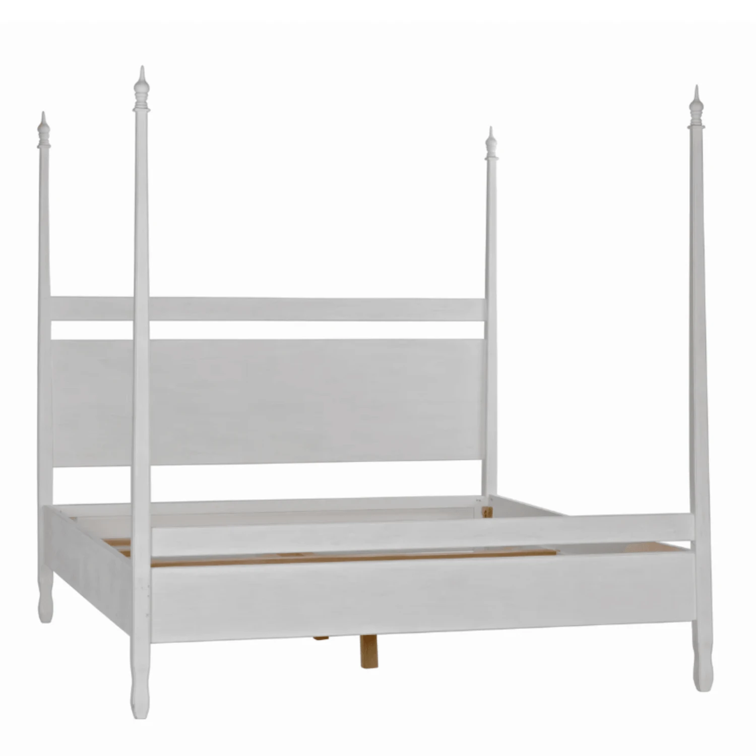 Eastern King Size Four Poster Panel Style Bed With White Wash Finish 12 Eastern King Size Four Poster Panel Style Bed With White Wash Finish - Image 12