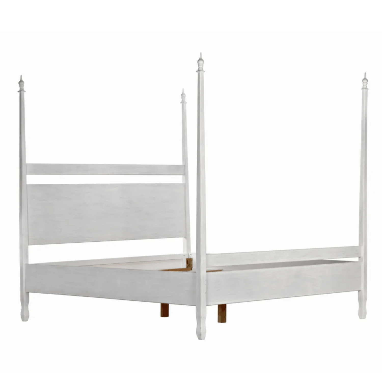 Eastern King Size Four Poster Panel Style Bed With White Wash Finish 4 Eastern King Size Four Poster Panel Style Bed With White Wash Finish - Image 4