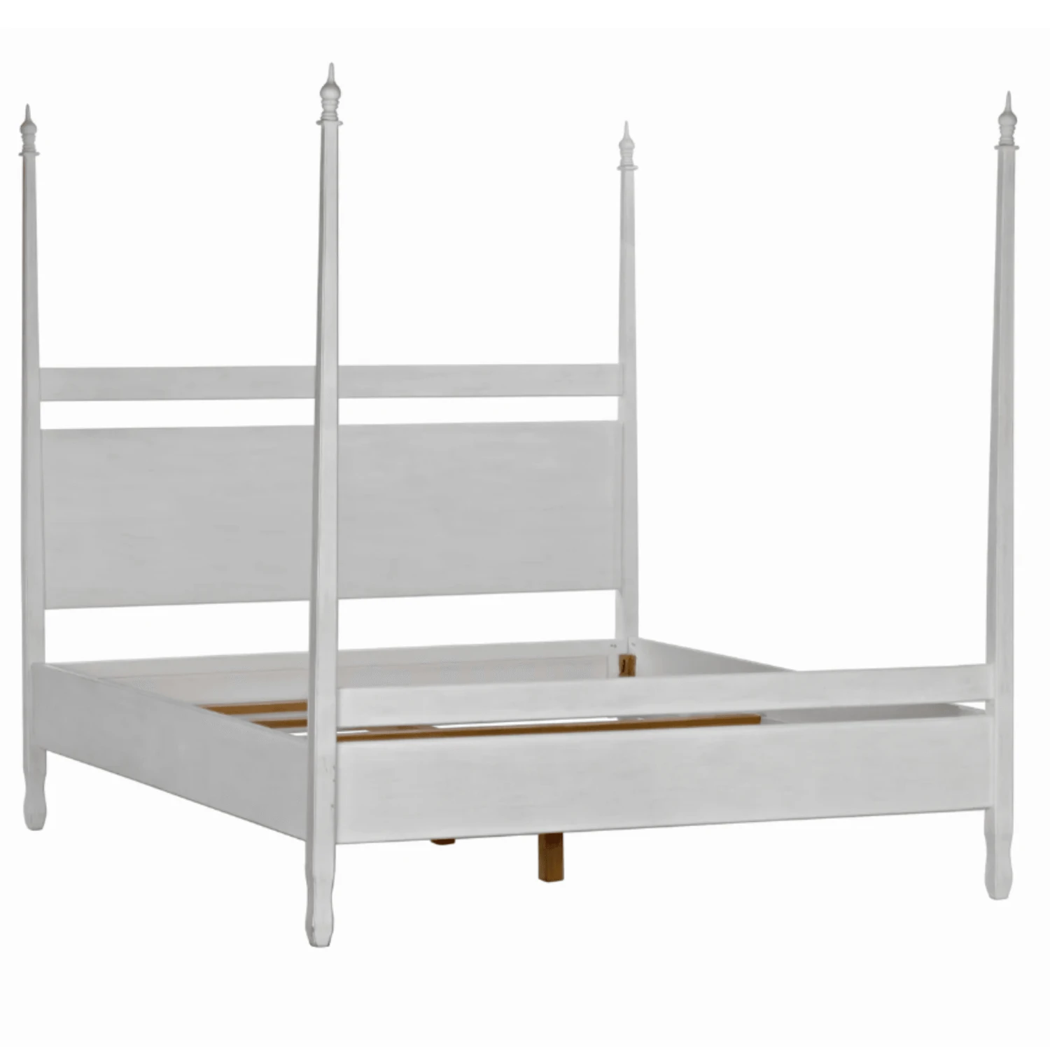 Eastern King Size Four Poster Panel Style Bed With White Wash Finish 5 Eastern King Size Four Poster Panel Style Bed With White Wash Finish - Image 5