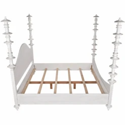 Eastern King Size Four Poster Variegated Mahogany Disc Accented Bed With White Wash Finish 14 Eastern King Size Four Poster Variegated Mahogany Disc Accented Bed With White Wash Finish -Famous Furniture Store eastern king size four poster variegated mahogany disc accented bed with white wash finish beds and headboards the well appointed house 4