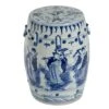 Eight Immortals Motif Blue And White Porcelain Garden Stool