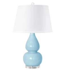 Emilia Double Gourd Lamp Base In Baby Blue