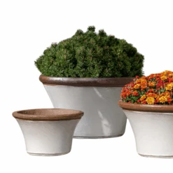 Set Of Three Nested Enfield Planters In Antique White