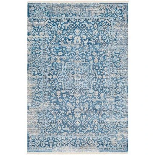 Ephesians Blue And Beige Floral Area Rug - Available In A Variety Of Sizes 1 Ephesians Blue And Beige Floral Area Rug - Available In A Variety Of Sizes