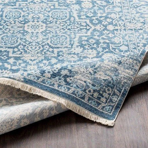 Ephesians Blue And Beige Floral Area Rug - Available In A Variety Of Sizes 5 Ephesians Blue And Beige Floral Area Rug - Available In A Variety Of Sizes - Image 5
