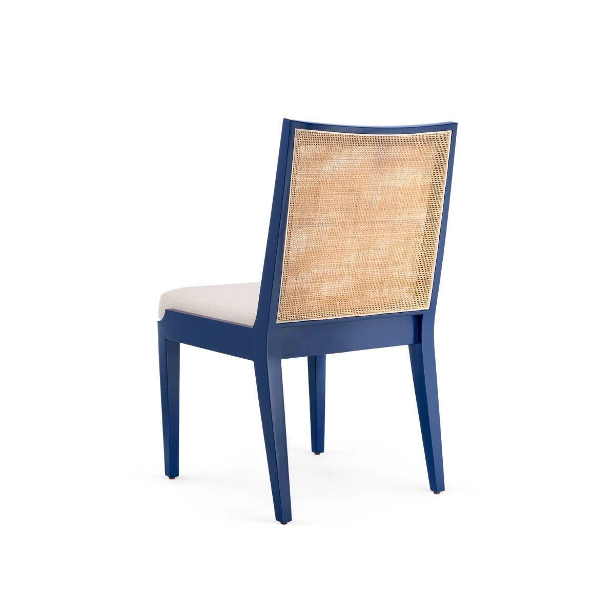 Ernest Side Chair In Deep Sea Blue Lacquer With Hand Woven Caning 3 Ernest Side Chair In Deep Sea Blue Lacquer With Hand Woven Caning - Image 3