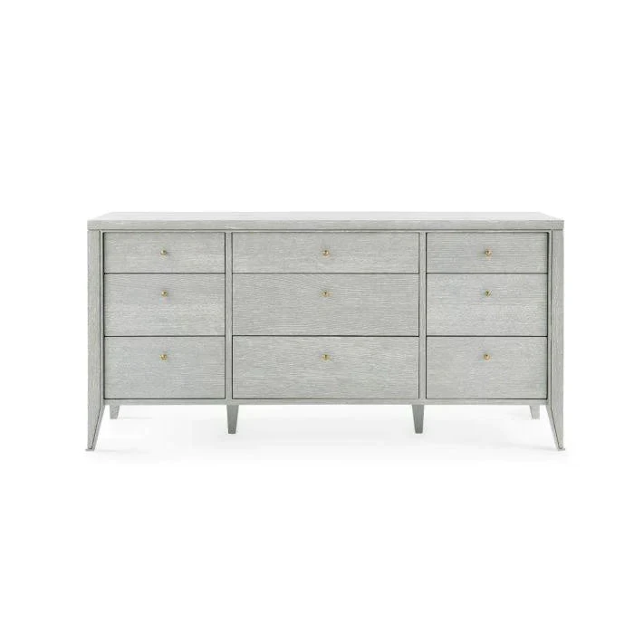 Extra Large Cerused Oak Nine Drawer Paola Dresser In Soft Gray 2 Extra Large Cerused Oak Nine Drawer Paola Dresser In Soft Gray - Image 2