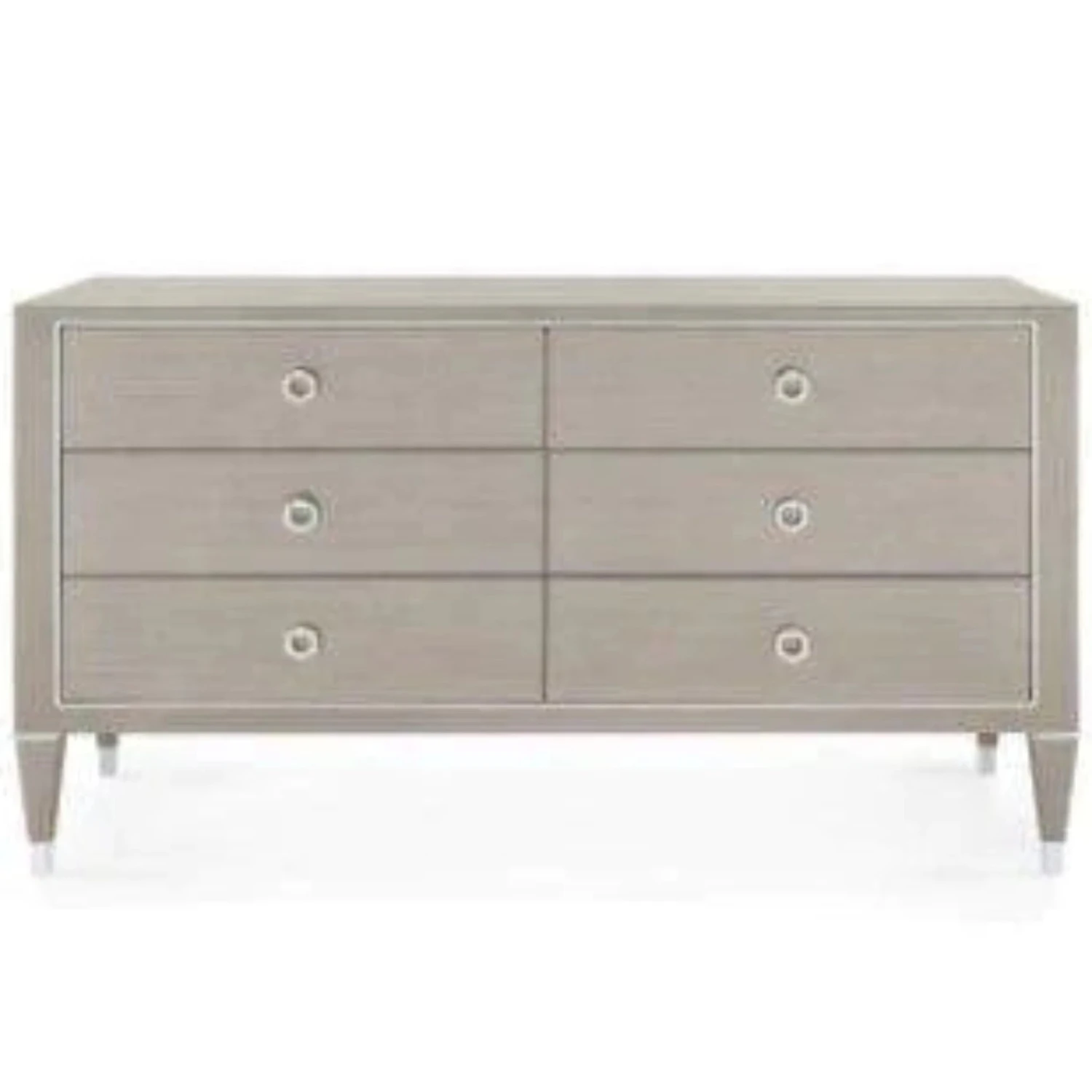 Extra Large Taupe Gray Six Drawer Morris Dresser With Nickel Accents 2 Extra Large Taupe Gray Six Drawer Morris Dresser With Nickel Accents - Image 2